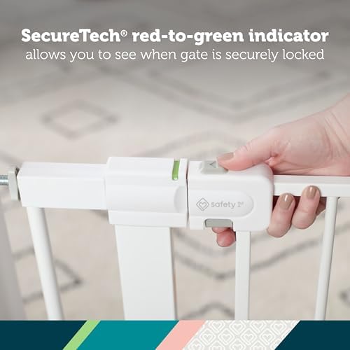 Safety 1st Easy Install Walk Thru Baby Gate for Doorway With Door, Dog Gates, Fits 29"-38", Easy Install 28" Tall, White - Image 5
