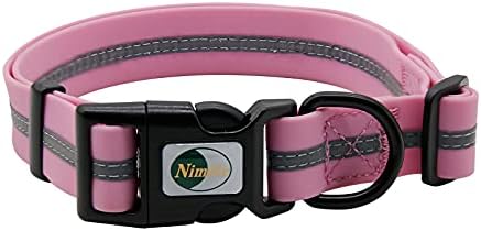 Nimble Reflective Waterproof Dog Collar Adjustable Odor Resistant Easy Clean Pet Collar for Small Medium Large Dogs Night Walking Outdoor Rainy Use (Small (9.45”-14.17”inches), Lavender) by NIMBLE