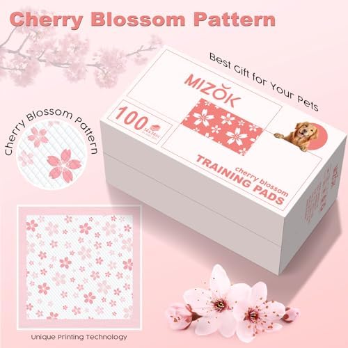 MIZOK Pink Puppy Pads with Adhesive Tabs Disposable Pee Pads 36x36in 100Ct - Image 2