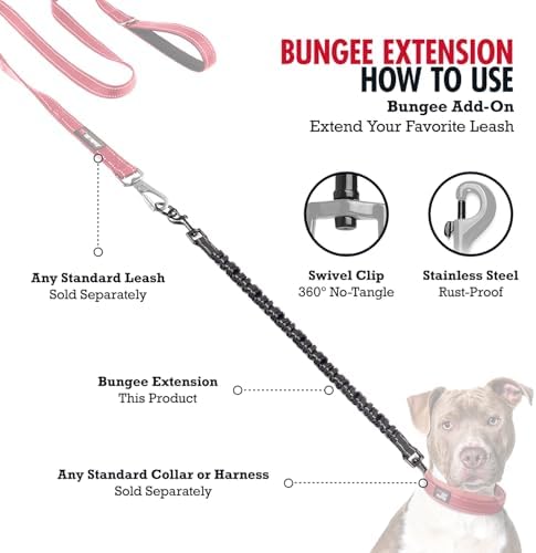 Add-On Accessory Large Size Bungee Leash Extension | Extends Hands Free Leashes by Two Feet | Requires Purchase of Hands Free Bungee Leash for Large Dogs Sold Separately - Image 4