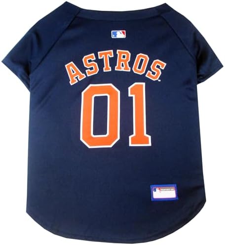Official MLB Houston Astros Pet Jersey for Dogs & Cats, Size X-Large - Stylish Baseball Jersey for Your Furry Fan- Show Off Team Spirit with The Perfect Fan Apparel Gear for Pet, Dog & Cat by PETSFIRST