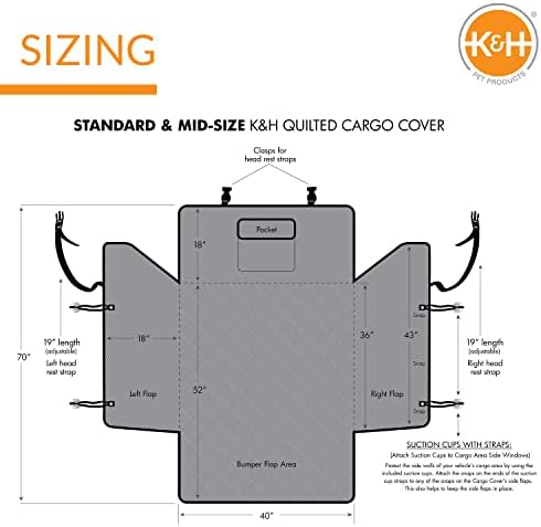 K&H Pet Products Quilted Cargo Cover Tan Standard/Mid-Size Vehicle 54 Inches - Image 5
