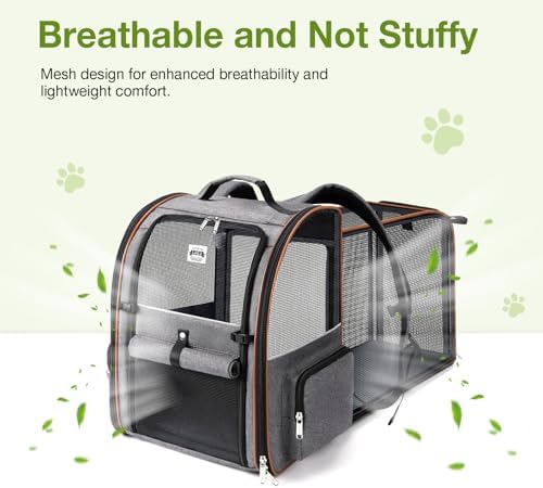 Extra Large Cat Backpack Carrier Expandable Pet Carrier Backpack for Small/Medium Dogs and Medium/Large Cats, Grey - Image 5