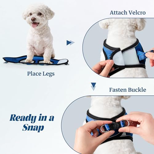 No Pull Dog Puppy Harness and Leash Set Reflective Mesh Vest Medium - Image 4