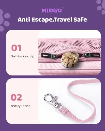 MIDOG Soft Cat Carrier Airline Approved, Expandable for Cats Up to 15lbs - Image 4