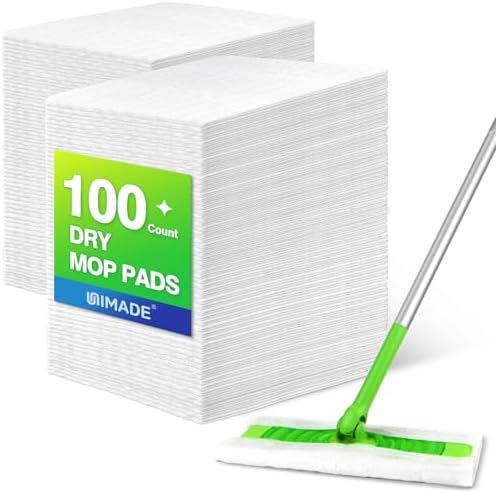 UNIMADE Dry Sweeping Cloths, 100 Count Mop Refill Compatible with Swiffer Sweeper - Disposable Duster Refills Mops for Cleaning Hardwood Floor Dust by Unimade