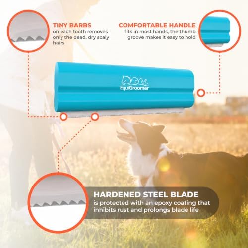 EquiGroomer 5-Inch Undercoat Deshedding Brush for Dogs & Cats, Turquoise - Image 4