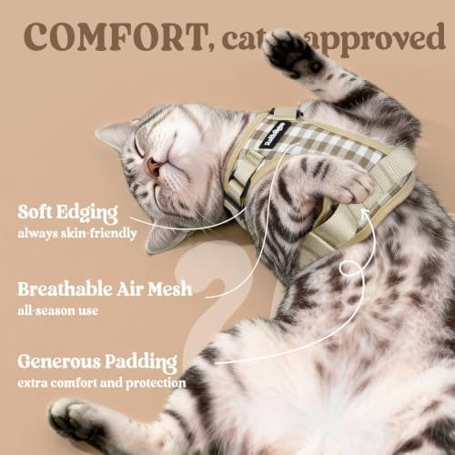 rabbitgoo Cat Harness and Leash Set, Escape Proof Vest, Foamy Coffee - Image 4