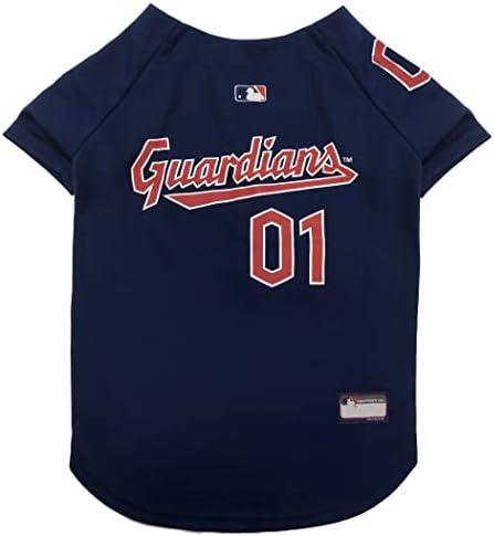 Official MLB Cleveland Guardians Pet Jersey for Dogs & Cats, Size XX-Large - Stylish Baseball Jersey for Your Furry Fan- Show Off Team Spirit with The Perfect Fan Apparel Gear for Pet, Dog & Cat by PETSFIRST