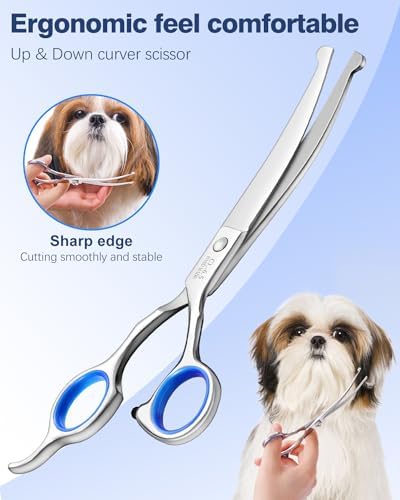 6-in-1 Dog Grooming Scissors - Professional Stainless Steel Hair Cutting Kit with Safety Rounded Tips, Ergonomic Soft-Grip Handles for Small & Large Dogs, Cats - Image 5