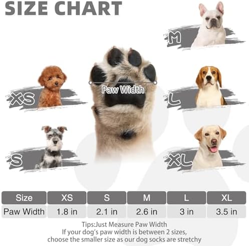 KOOLTAIL Dog Socks for Hot/Cold Pavement to Prevent Licking Paws,Dog Boots&Paw Protector for Hardwood Floors Anti Slip,Traction Control Booties for Small Medium Large Senior Dogs - Image 6