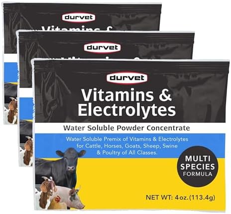 Durvet Vitamins & Electrolytes Conc, 4 oz (113.4g) (Pack of 3) by Durvet