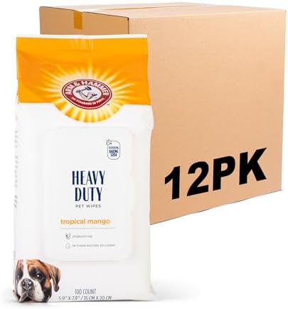 Arm & Hammer Heavy Duty Multipurpose Dog Wipes, Mango, 100 Count, 12-Pack by ArmHammer