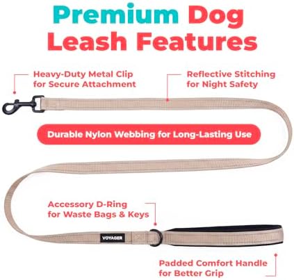Best Pet Supplies Voyager Nylon Dog Leash - Khaki, Small - Image 2