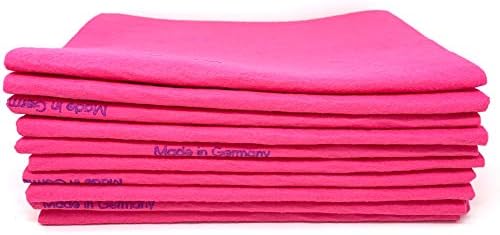 10 Pack Extra Large Original German Shammy Cloths Chamois Towels Super Absorbent for Pets, Parenting Tool Cleaning for Home and Commercial Use Wholesale Bulk (Pink) by Unknown
