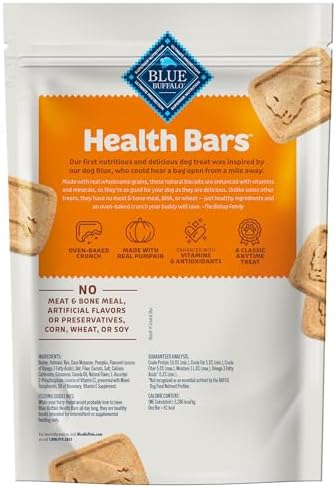 Blue Buffalo Health Bars Pumpkin & Cinnamon Crunchy Dog Biscuits, Oven-Baked with Pumpkin & Natural Ingredients, Healthy Dog Treats with No Artificial Flavors or Preservatives, 16 oz. (Pack of 4) - Image 4