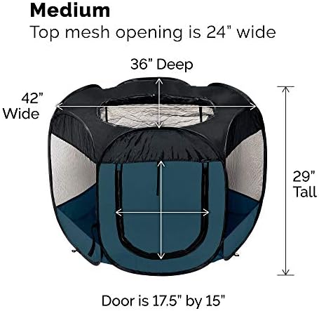 Furhaven Pop Up Playpen Pet Tent Playground - Sailor Blue, Medium - Image 2