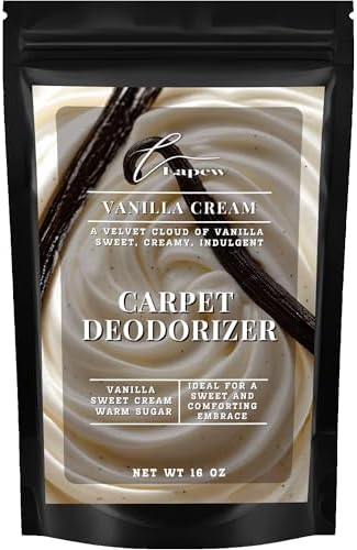 Lapew Vanilla Cream Carpet Deodorizer Powder - Pet Safe Freshener for Vacuuming | Scented Odor Eliminator for Home | 16 oz by Lapew
