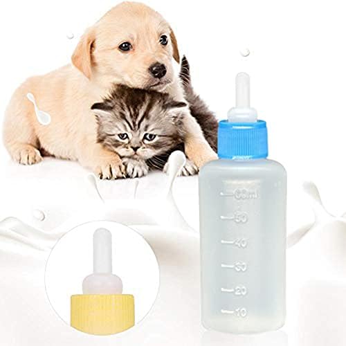 Pet Bottle Kit, Squeeze Liquid Replaceable Silicone Teat for Newborn Kittens, Puppies, Rabbits, Small Animals Replacement Teat Cat Feeding Bottle Feeding Tool - Image 6