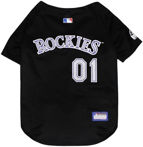 Official MLB Colorado Rockies Pet Jersey for Dogs & Cats, Size Large - Stylish Baseball Jersey for Your Furry Fan- Show Off Team Spirit with The Perfect Fan Apparel Gear for Pet, Dog & Cat by PETSFIRST