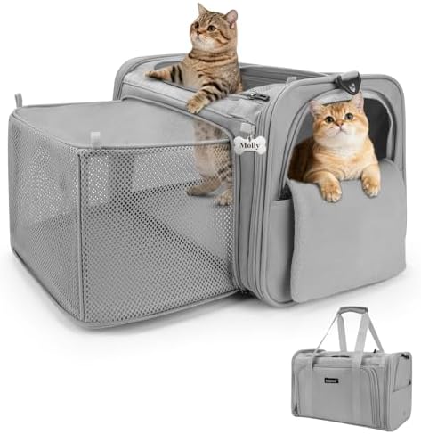 MIDOG Soft Cat Carrier Airline Approved, Expandable for Cats Up to 15lbs by MIDOG