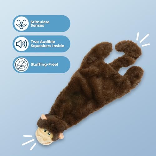 Best Pet Supplies 2-in-1 Stuffless Squeaky Dog Toy - Cow, Monkey, Medium - Image 2