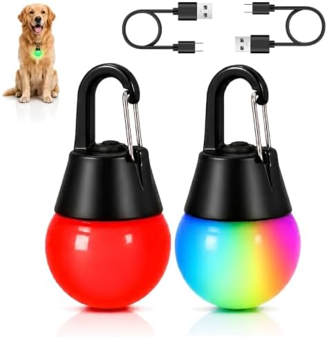 360° Light Up Dog Collar Light, Clip On Dog Light for Night Walking, 2 Pack by DAAMENT