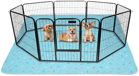 Sunheir Washable Pee Pads for Dogs 72"x72", Extra Large Reusable Puppy Pads Pet Training Pads for Dog Playpen, Waterproof Pee Pads for Puppy Playpen, Whelping Pad, Dog Playpen Indoor - Sky Blue by SUNHEIR