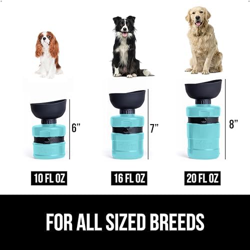 GORILLA GRIP Portable Dog Water Bottle, Food Grade Silicone, 12oz Turquoise - Image 6