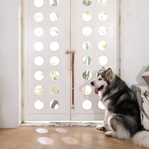 Luckyiren Brown Leather Hanging Door Bells for Dogs to Ring to Go Potty Training Doorbells Tools to Go Outside Dog Accessories Upgraded Puppy Essentials for Home (Silver Jingle Bells) - Image 7