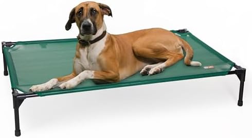 K&H Outdoor Elevated Dog Bed for Medium & Large Pets, Green, 42x30in by KHPetProducts