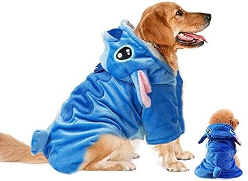 Gimilife Dog Hoodie, Blue, 2XL (70+ LB), Velvet, Cartoon Costume for Small Medium Large Dogs and Cats, Halloween Christmas Winter - Image 2