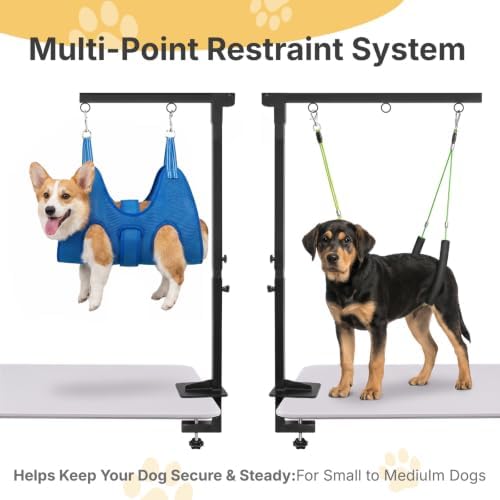 Foldable Dog Grooming Arm for Table with Hammock Pet Grooming Scissors set - Image 4