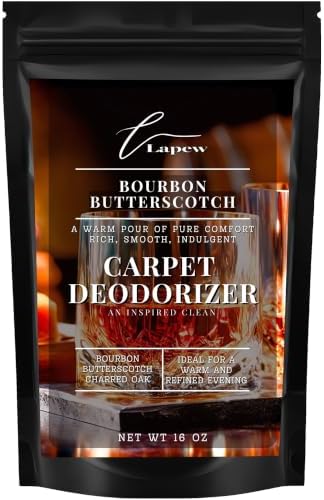 Lapew Bourbon & Butterscotch Carpet Deodorizer Powder - Pet Safe Freshener for Vacuuming | Scented Odor Eliminator for Home | 16 oz by Lapew