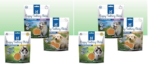 N-Bone Puppy Teething Sticks Variety Pack, Chicken & Pumpkin & Peanut Butter Flavor, 3.74 Ounce (Pack of 6) by N-Bone