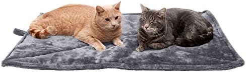 Furhaven ThermaNAP Self-Warming Cat Bed for Indoor Cats & Large/Medium Dogs, Washable & Reflects Body Heat - Quilted Faux Fur Reflective Bed Mat - Gray, Large by FurHaven