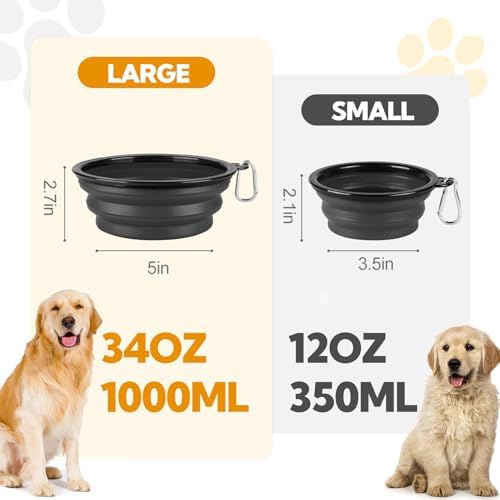 Collapsible Dog Bowl Large 34oz, Travel Dog Water Bowl Portable - Image 6