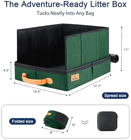 MORAIS Portable Travel Litter Box for Cats, 17.7"×13.5"×11" - Image 2
