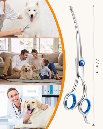 Curved Dog Grooming Scissors, 7.7 Inch Pet Grooming Shears - Image 2