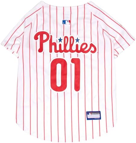 Official MLB Philapelphia Phillies Pet Jersey for Dogs & Cats, Size XX-Large - Stylish Baseball Jersey for Your Furry Fan- Show Off Team Spirit with The Perfect Fan Apparel Gear for Pet, Dog & Cat by PETSFIRST