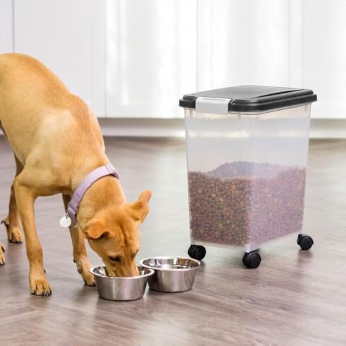 IRIS USA Dog Food Storage Container, Airtight, 30 lb Capacity, Wheels - Image 2