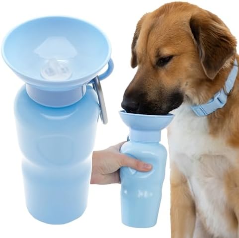 Springland Classic Portable Dog Water Bottle with Built-in Bowl, Sky Blue by Springland