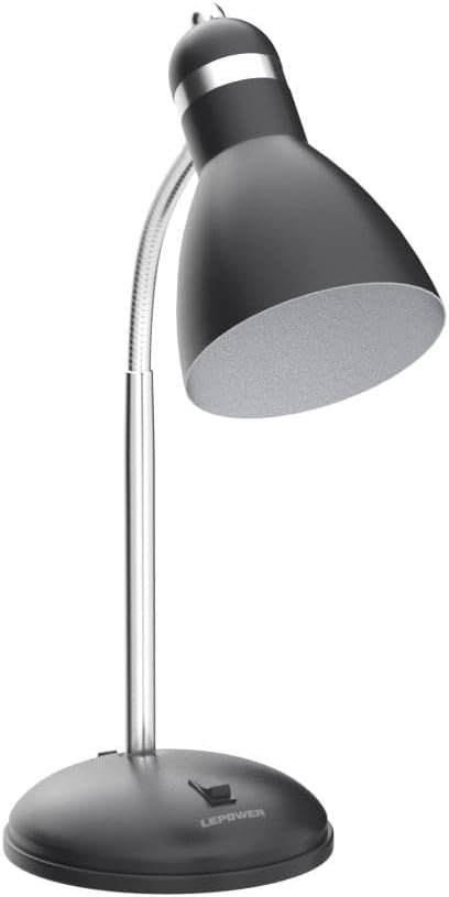 LEPOWER Metal Desk Lamp, Adjustable GooseNeck Reading Light for Bedroom | Compact & Sturdy, Space-Saving for Bedside & Dorm, E26 Table Lamp, Eye-Caring, Ideal for Study, Office, Back to School - Image 4