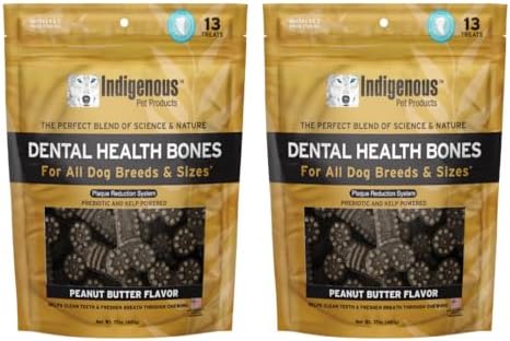 Indigenous Pet Dental Health Bones - Peanut Butter, 2-Pack (17 oz Each) by IndigenousPetProducts