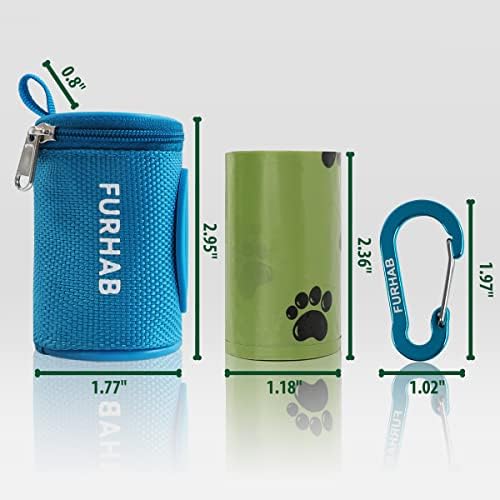 FURHAB Dog Poop Bag Holder for Leash with Carabiner Clip Soft Fabric - Image 5
