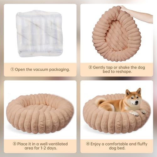 Donut Small Medium Dog Bed Washable Kitty & Puppy Bed,28ins Brown - Image 6