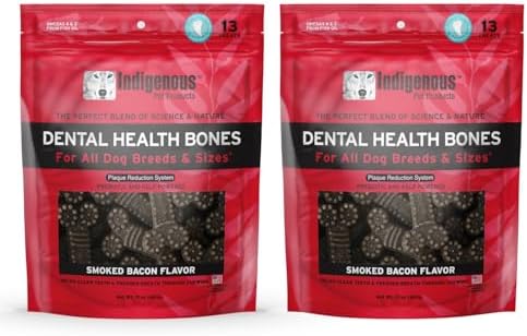 Indigenous Pet Dental Health Bones Regular 2 Pack – Smoked Bacon (17 Ounce x 2) by IndigenousPetProducts