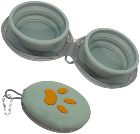 2-in-1 Collapsible Dog Travel Bowl Portable Silicone Carabiner by guardingwhatyouLove