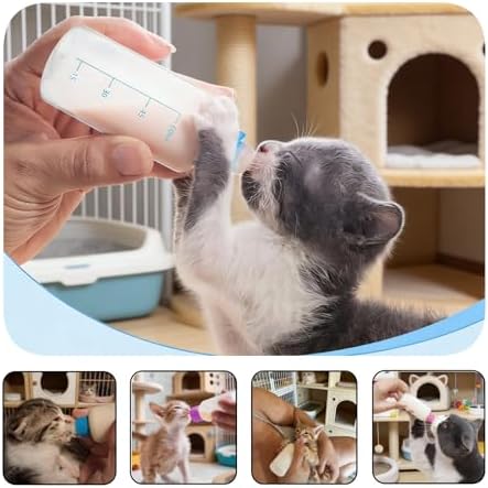 Kitten Bottle Feeding Kit, Kitten Milk Replacement 1ml 3ml 5ml 10ml 60ml Kitten Bottles for Nursing Newborn Kittens Puppy Rabbit Hamster Small Animals - Image 6