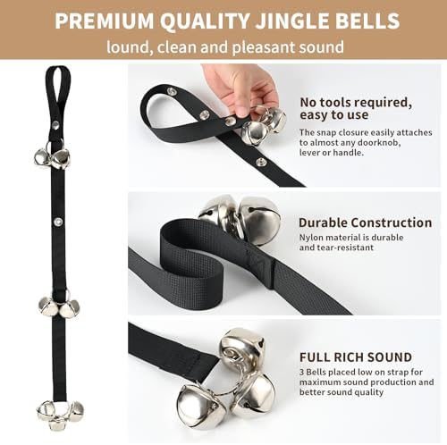 Pack of 2 Upgraded Puppy Bells Doorbells for Door Knob, Dog Bells for Potty Training-Louder Jingle, Bigger Bells for Puppies Pep Doggy Canine Pooch Pet Hound Cat, Cool Unique Gift for Dog Lover - Image 3
